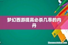 梦幻西游提高必杀几率的内丹