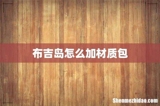 布吉岛怎么加材质包