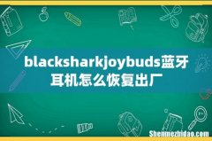 blacksharkjoybuds蓝牙耳机怎么恢复出厂