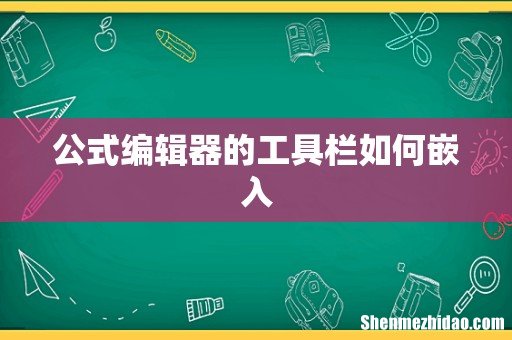 公式编辑器的工具栏如何嵌入