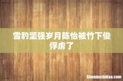 雪豹坚强岁月陈怡被竹下俊俘虏了