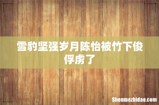 雪豹坚强岁月陈怡被竹下俊俘虏了
