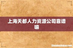 上海天都人力资源公司靠谱嘛