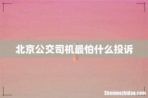 北京公交司机最怕什么投诉