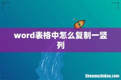 word表格中怎么复制一竖列