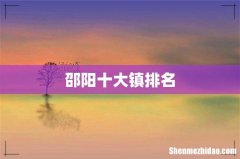 邵阳十大镇排名