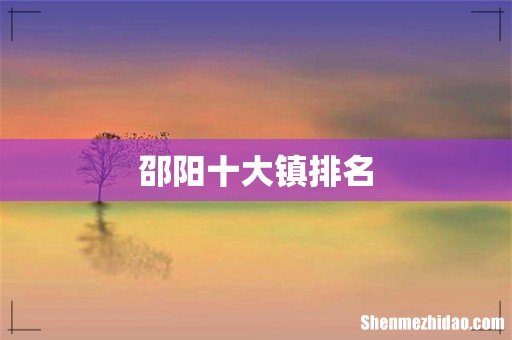 邵阳十大镇排名