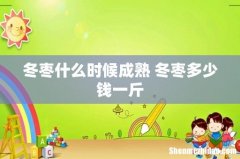 冬枣什么时候成熟 冬枣多少钱一斤