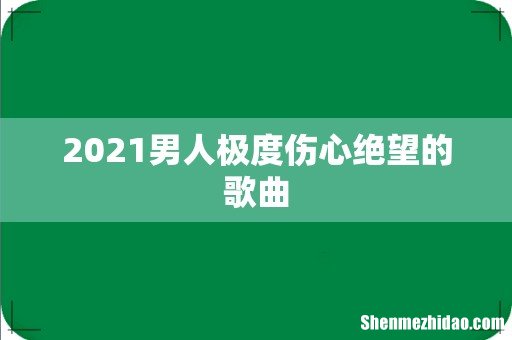 2021男人极度伤心绝望的歌曲