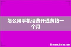 怎么用手机话费开通黄钻一个月