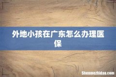 外地小孩在广东怎么办理医保