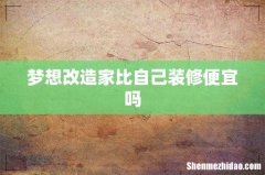 梦想改造家比自己装修便宜吗
