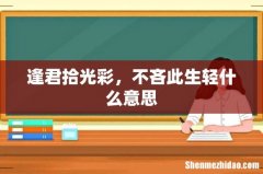 逢君拾光彩，不吝此生轻什么意思