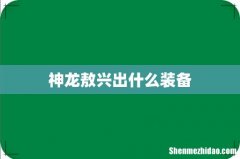 神龙敖兴出什么装备