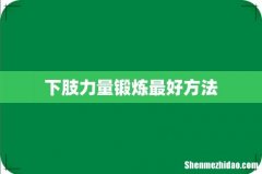 下肢力量锻炼最好方法