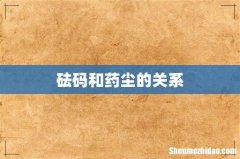 砝码和药尘的关系