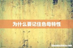 为什么要记住色母特性