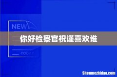 你好检察官祝谨喜欢谁