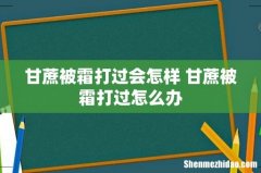 甘蔗被霜打过会怎样 甘蔗被霜打过怎么办