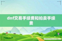 dnf交易手续费和拍卖手续费