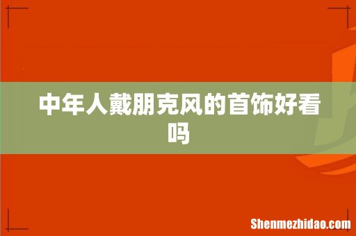 中年人戴朋克风的首饰好看吗