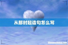 从那时起造句怎么写