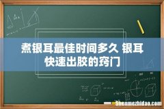 煮银耳最佳时间多久 银耳快速出胶的窍门