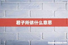 君子所依什么意思