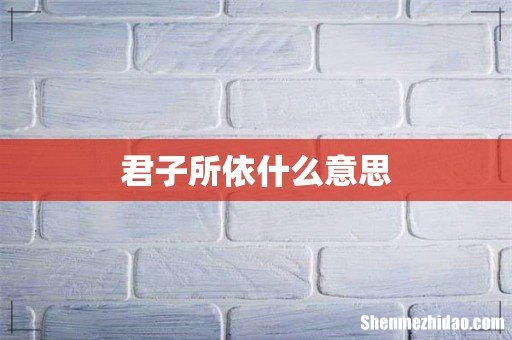 君子所依什么意思