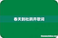 春天到杜鹃开歌词
