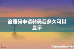 洛康码申请转码后多久可以显示