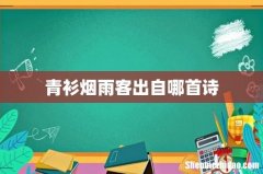 青衫烟雨客出自哪首诗