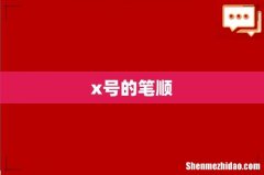 x号的笔顺