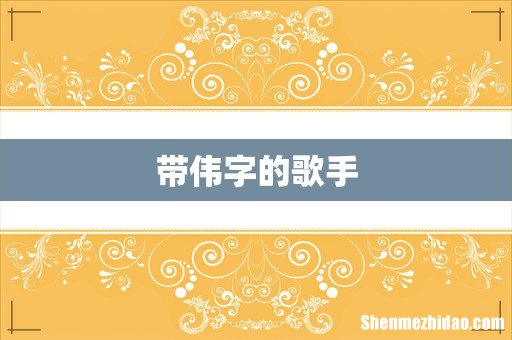 带伟字的歌手