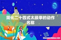 简化二十四式太极拳的动作名称