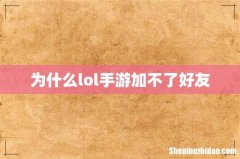 为什么lol手游加不了好友