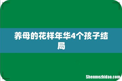 养母的花样年华4个孩子结局