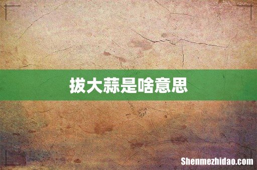 拔大蒜是啥意思