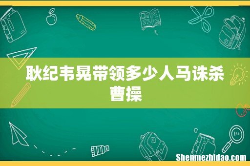 耿纪韦晃带领多少人马诛杀曹操