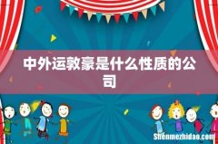 中外运敦豪是什么性质的公司