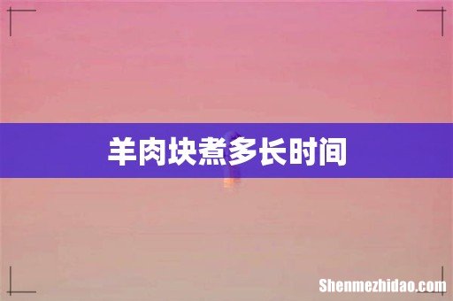 羊肉块煮多长时间