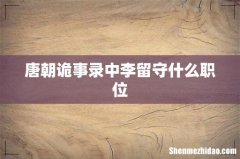 唐朝诡事录中李留守什么职位