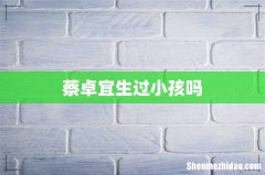 蔡卓宜生过小孩吗