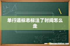单行道标志标注了时间怎么走