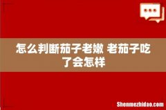 怎么判断茄子老嫩 老茄子吃了会怎样