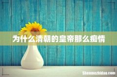 为什么清朝的皇帝那么痴情