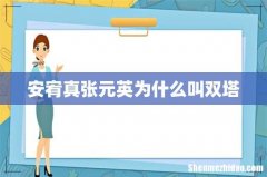 安宥真张元英为什么叫双塔