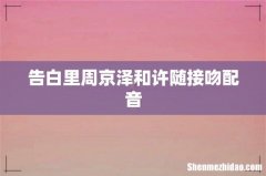 告白里周京泽和许随接吻配音