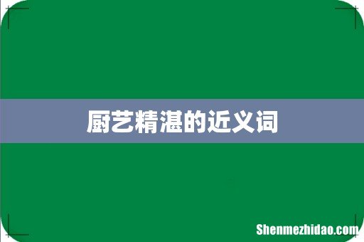 厨艺精湛的近义词