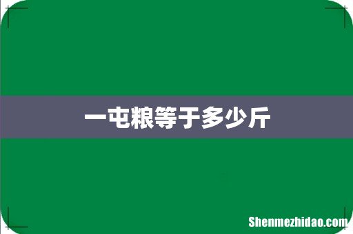 一屯粮等于多少斤